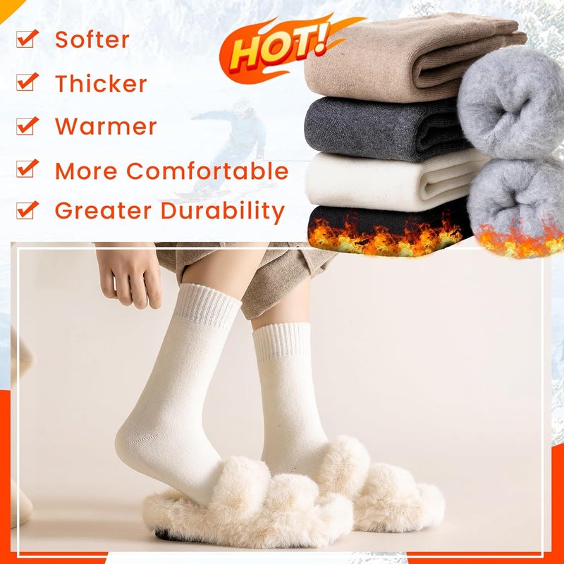 Velice Winter Warm Thermal Socks for Women Extra Thick Insulated Heated Crew Boot Socks for Cold Weather 5 Pairs - Image 2